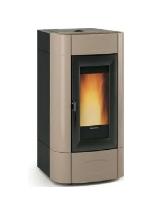 Sobă centrala pe peleți ventilată Extraflame nordica Isidora Idro H16 5.0 Evolution 18.9 kW - 542 m³ încălzibil - Taupe