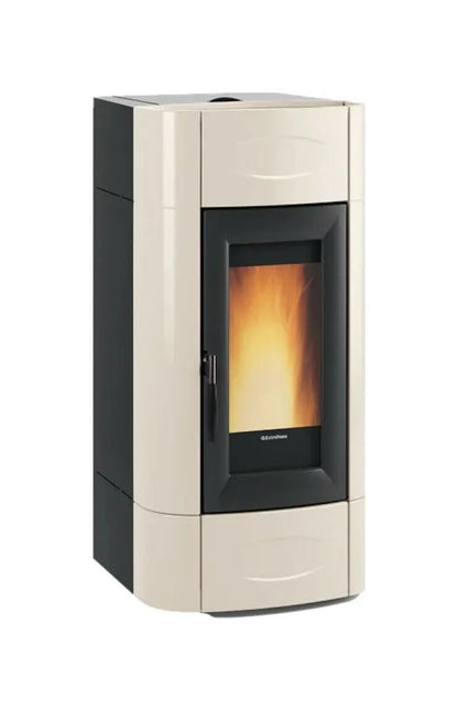 Sobă centrala pe peleți ventilată Extraflame nordica Isidora Idro H20 5..0 Evolution 23.1 kW - 663 m³ încălzibil - fildeș