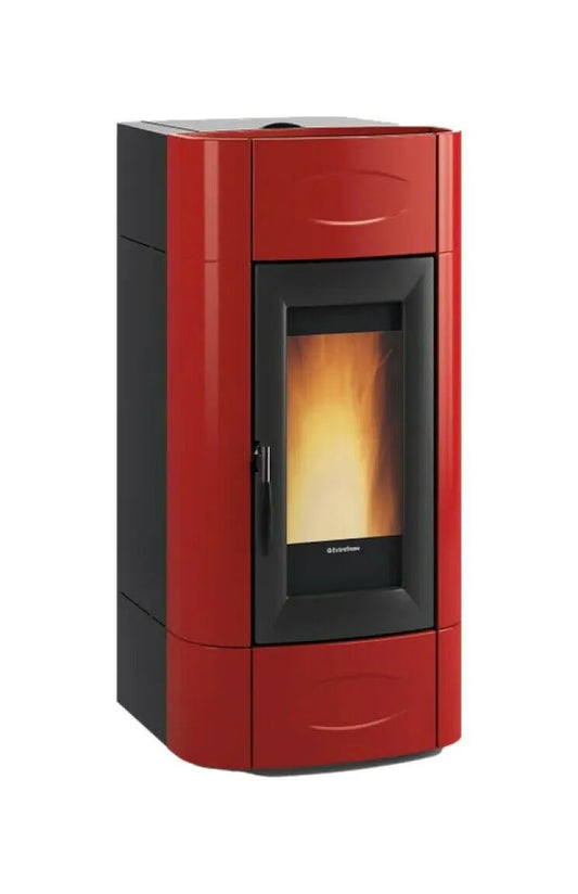 Sobă centrala pe peleți ventilată Extraflame nordica Isidora Idro H20 5..0 Evolution 23.1 kW - 663 m³ încălzibil - bordo