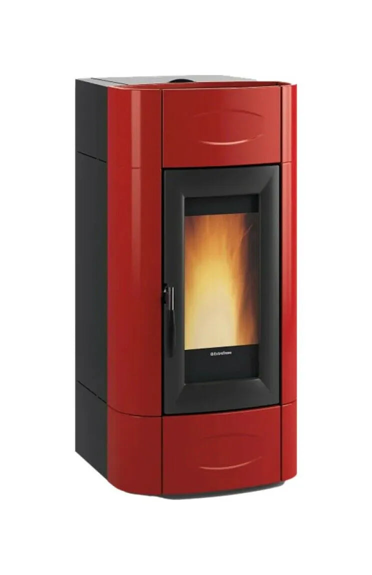 Extraflame nordica Isidora Idro H23 5.0 Evolution Sobă centrala pe peleți ventilată de 27,6 kW - 792 m³ încălzibil - Bordeaux