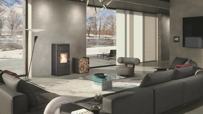 Sobă pe lemne Nordica Larissa Evolution 9,3 kW - 267 m³ - antracit negru
