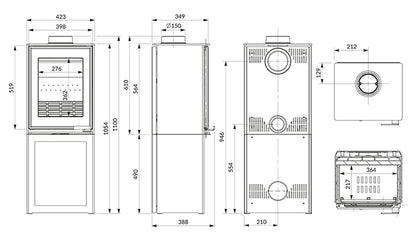 Soba pe lemne KAWMET HARITA S15v L-BOX 5.7 kW