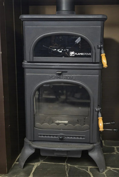 Șemineu Lux din Fontă Flame Stove Modena FS-024AK cu Cuptor - Încălzire Eficientă și Design Elegant