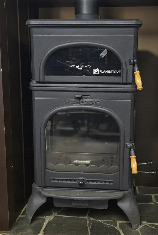 Șemineu Lux din Fontă Flame Stove Modena FS-024AK cu Cuptor - Încălzire Eficientă și Design Elegant