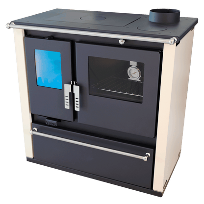 Sobă de gătit pe lemne Verso CS Plus Ceramic, 7,7 kW - Champagne