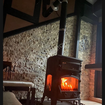 Sobă pe lemne și cărbuni FS-011YK Sirius Maxi cu 3 geamuri laterale, sticlă Schott Robax, ardere dublă, 18.21 kW - Eficiență maximă