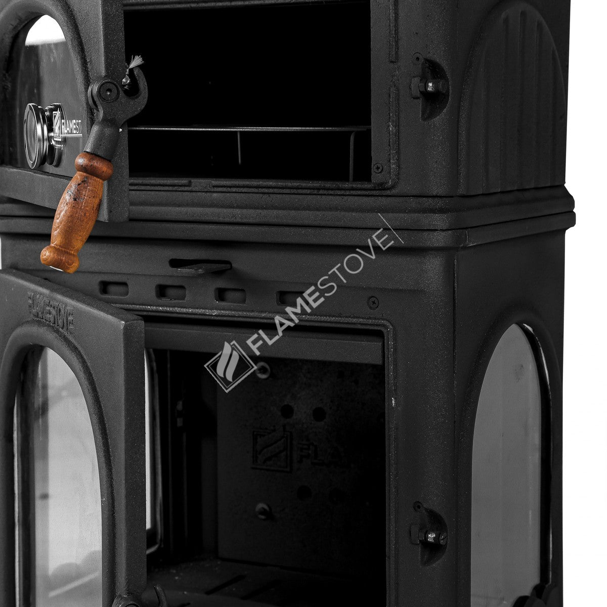 Aragaz Lux FS-024 cu Sticlă Modena, Putere 18.33 kW, Eficiență Ridicată pentru Lemn și Cărbune, Sticlă Schott Robax