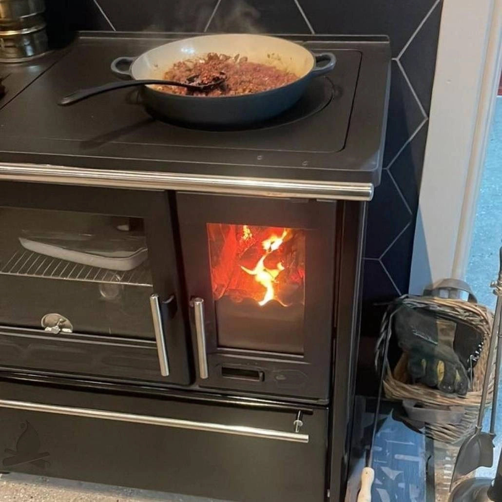 Soba de gatit P85 Negru cu plita si cuptor - 8kW - racord stanga