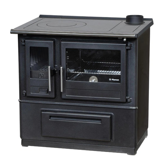 Soba de gatit SL85 negru cu plita si cuptor - 8kW - racord dreapta