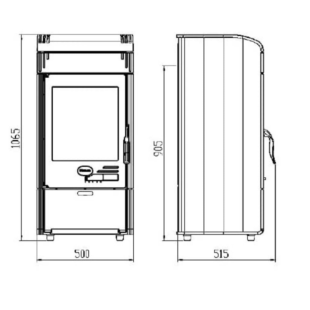Soba de fonta VESTA Rosu - 9 kW