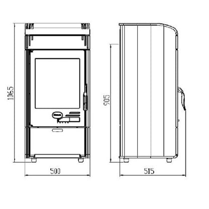Soba de fonta VESTA Rosu - 9 kW