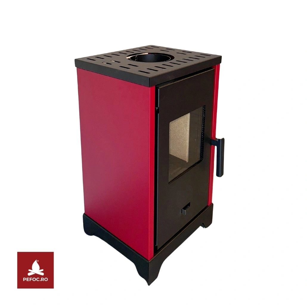 Soba pe lemne Luma 5-6kw - Rosu