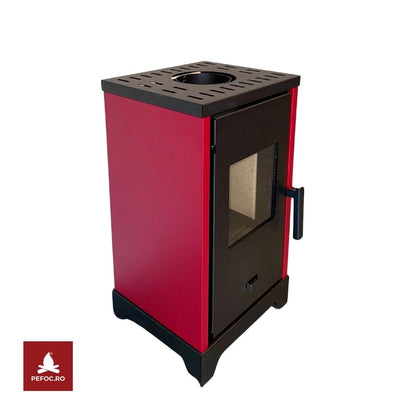 Soba pe lemne Luma 5-6kw - Rosu