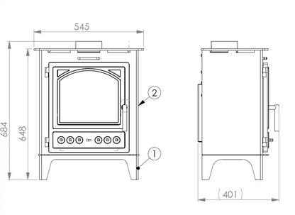Sobă pe lemne VDB MARTINA 5 KW