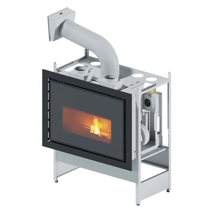 Focar monobloc peleti KRIS 5-12.4 kW - cu distributie de aer cald