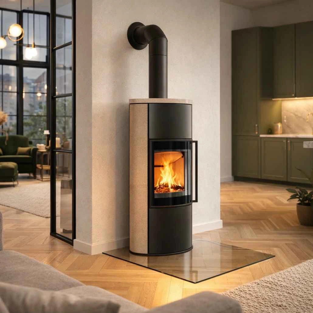 Soba Bjorn High 7kW ceramica Gold Satin cu capac ceramic