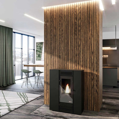 SOBA PELETI 4.4-11 KW - VIOLA SLIM NEGRU - 2 Ventilatoare