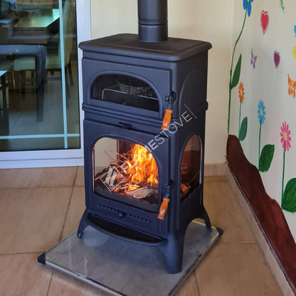 Aragaz Lux FS-024 cu Sticlă Modena, Putere 18.33 kW, Eficiență Ridicată pentru Lemn și Cărbune, Sticlă Schott Robax