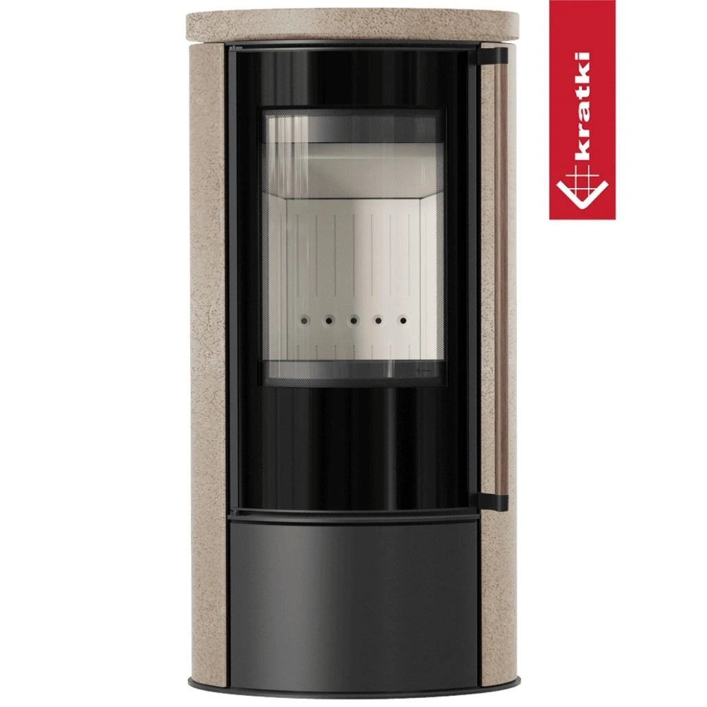 Soba Erik 5.5kW ceramica Gold Satin - maner lemn