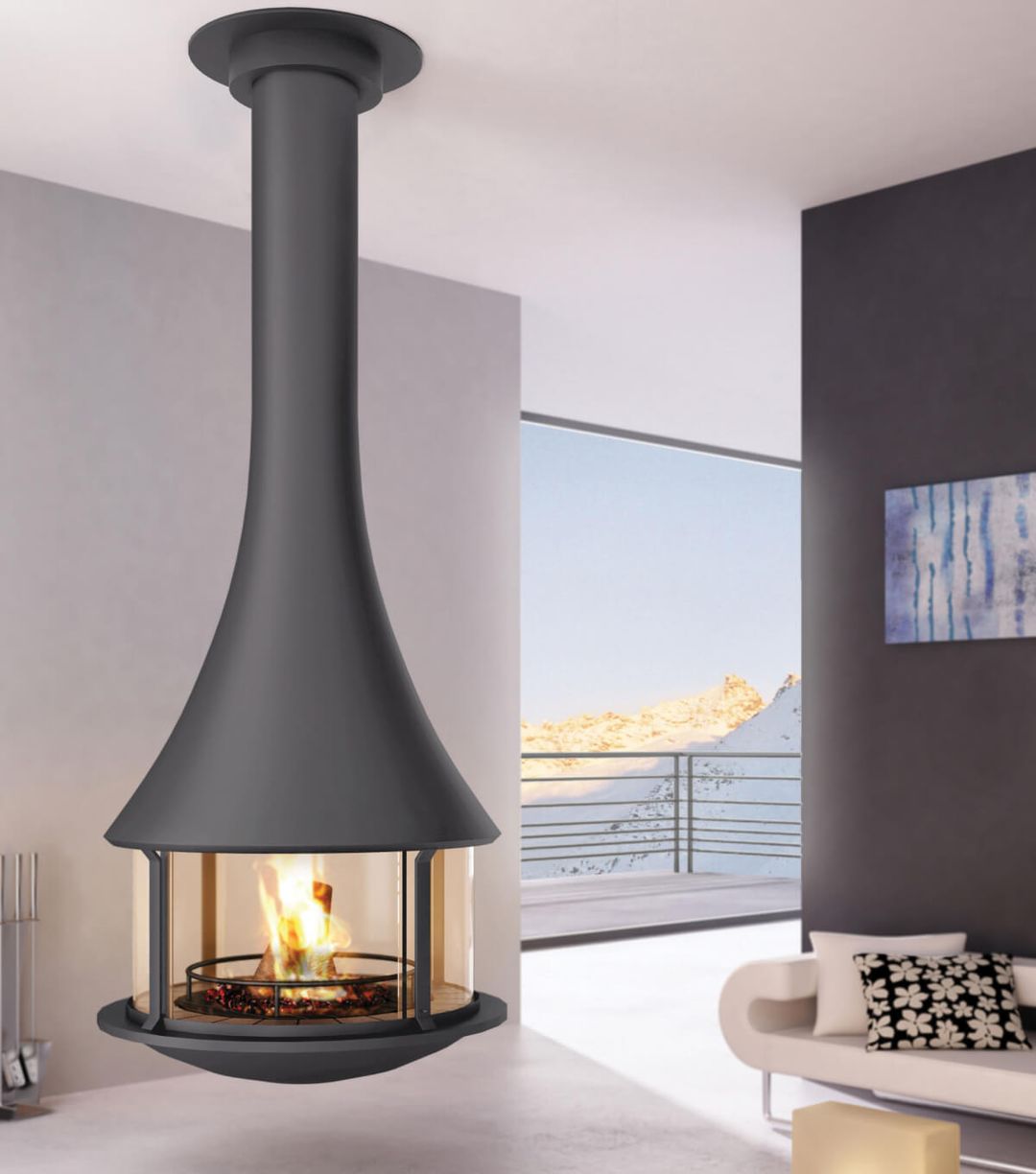 Șemineul central și suspendat Zelia 908 JC Bordelet
