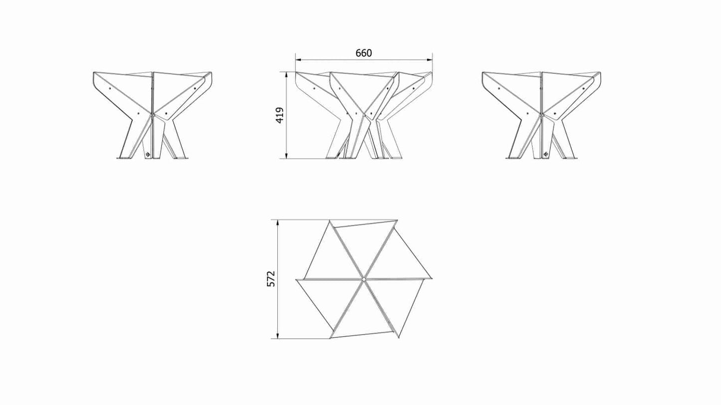 Vatra de foc exterior HEX - 66 cm