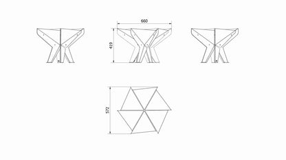 Vatra de foc exterior HEX - 66 cm