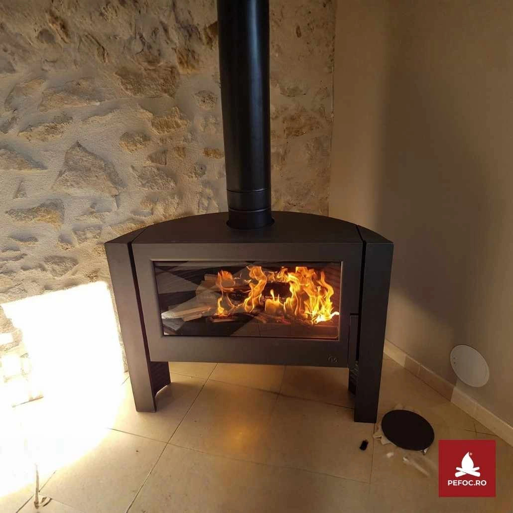Soba fonta Itaya 12-18kW, deschidere mare usa 85 cm