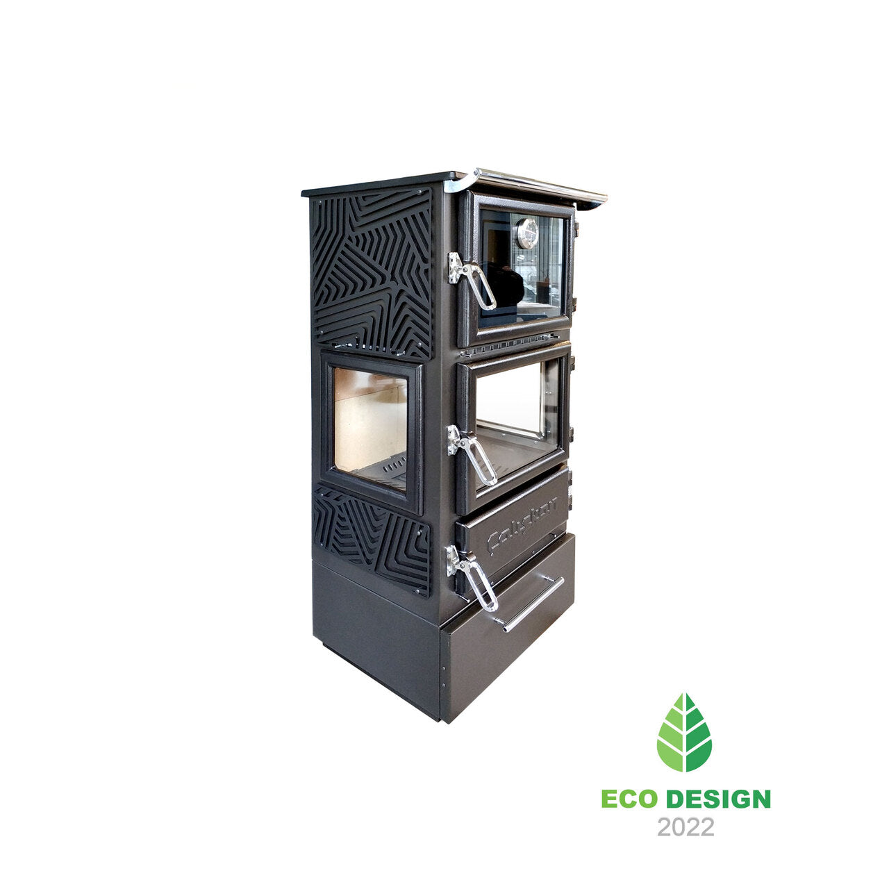 306-3D Cutie Sobă Pe Lemne Cu Cuptor, Putere 12.870 kW, Eficiență Termică 128 m²
