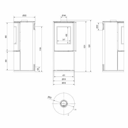 Soba otel Sven 7kW samota neagra