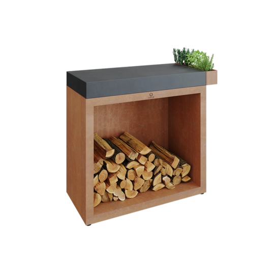 Masa de lucru OFYR corten cu depozitare