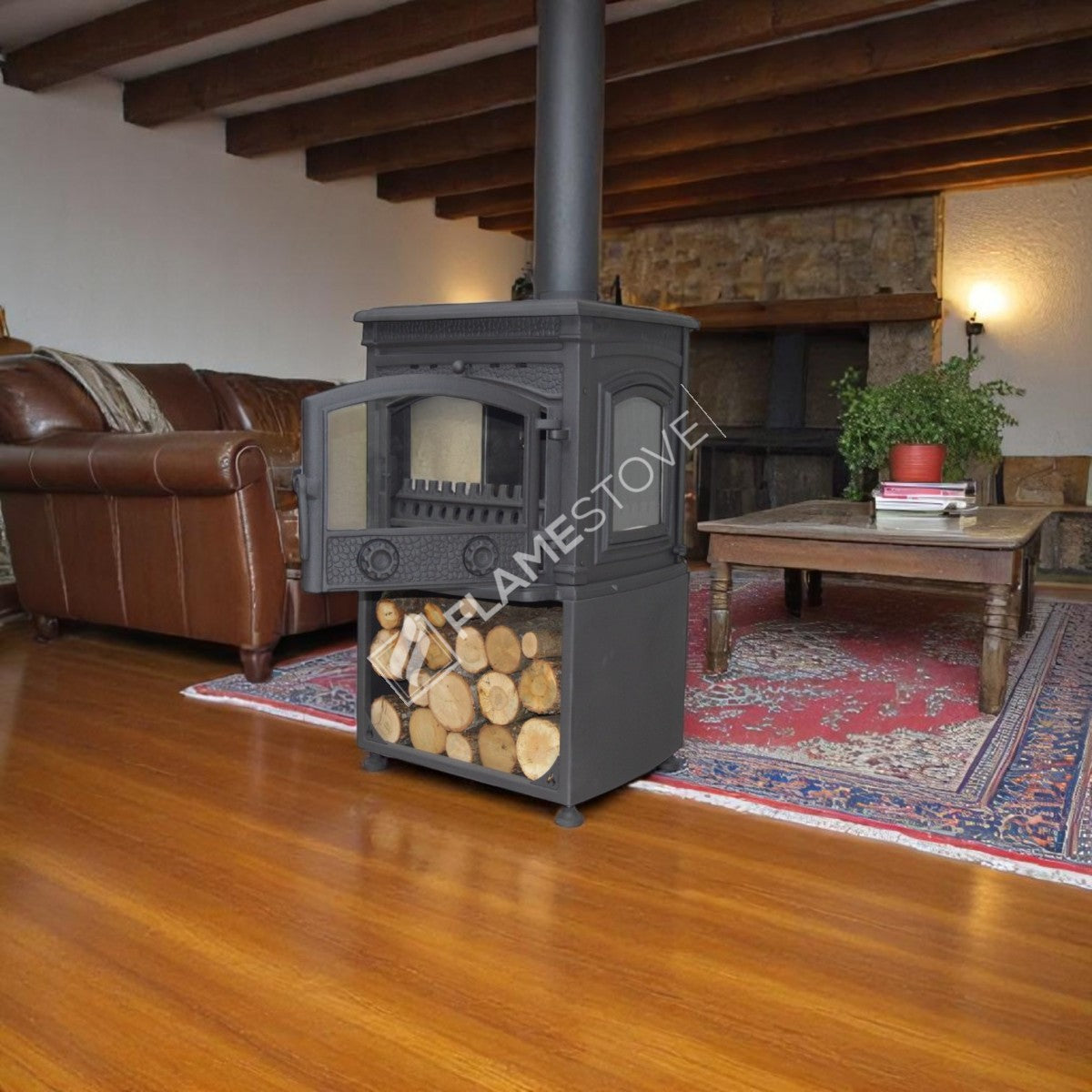Sirius FS-014ST: Soba Ultra din Fontă cu Depozit de Lemne - Eficiență și Eleganță