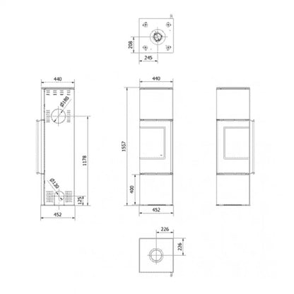 Soba otel Ren M 7kW sticla stanga - Samota neagra