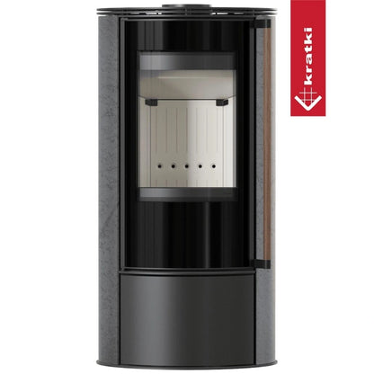 Soba Erik 5.5kW Grafite Satin - maner lemn