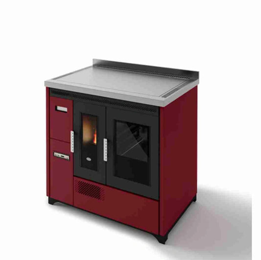 SOBA  DE GATIT PE PELETI ENRICA 9.3KW - ROSU