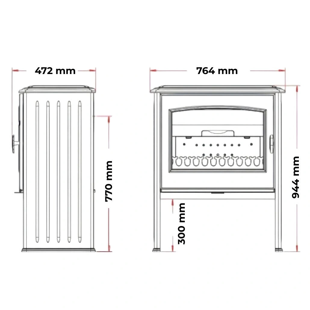 Soba fonta Monza, 180 kg, dublu perete 10-15kW