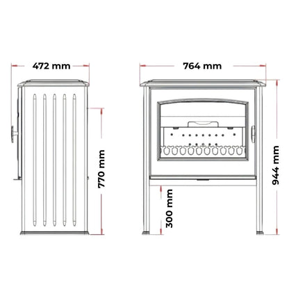 Soba fonta Monza, 180 kg, dublu perete 10-15kW