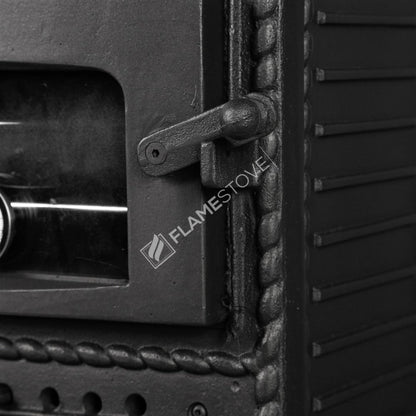 Soba din Fontă FS-053 – Încălzire Eficientă pentru 70 m² cu Sticlă Schott Robax și Email