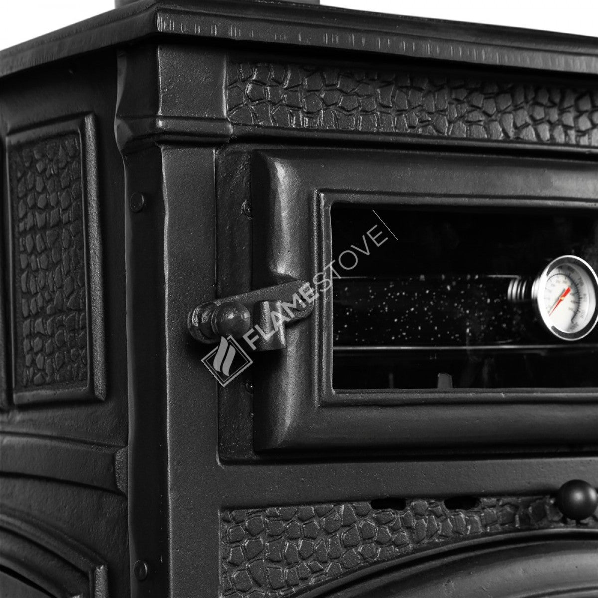 Sobă de Fontă Sirius FS-011ST Maxi, 18.21 kW, 3 Geamuri Schott Robax, Cu Cuptor și Spațiu pentru Lemne