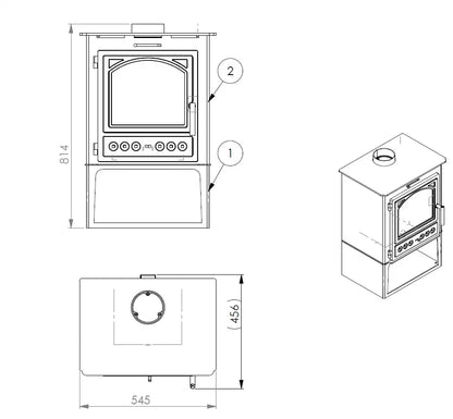Sobă pe lemne VDB MARTINA PLUS 6 KW