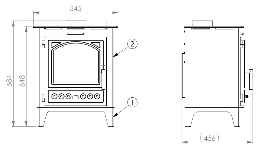 Sobă pe lemne VDB MARTINA 6 KW