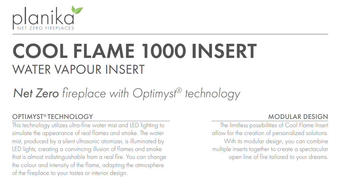 Cool Flame 1000 Insert by Planika