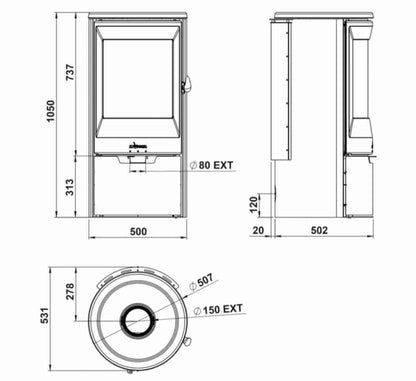 Soba fonta Neosen 6-9kW - ardere etansa