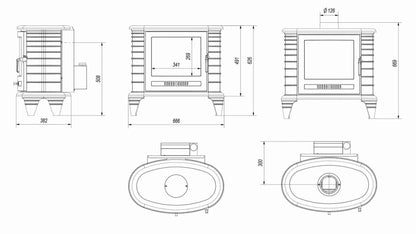 Soba K8 / 9-11kw cu Ventilator Turbo