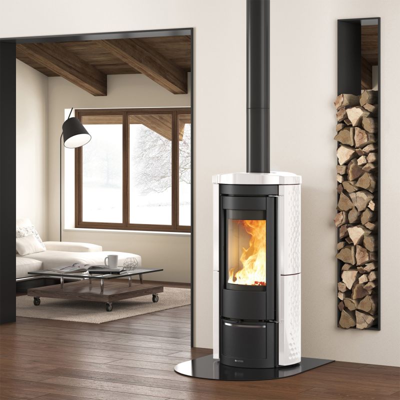 Sobă pe lemne Nordica LIÙ 5.0 Prestige 7,5 kw - 215 m³ - Alba