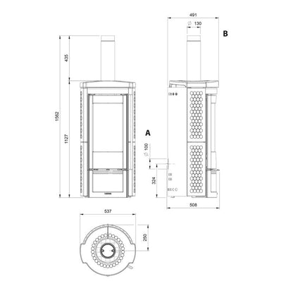 Sobă pe lemne Nordica LIÙ 5.0 Prestige 7,5 kw - 215 m³ - Alba