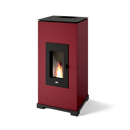 SOBA PELETI CU ACUMULARE 4.5-11 KW - MAURA ROSU CONVECTIE NATURALA