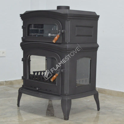 Soba Lux Premium FS-034: Eficiență Energetică Clasa A, Design Elegant din Fontă, Perfectă pentru Încălzire și Gătit