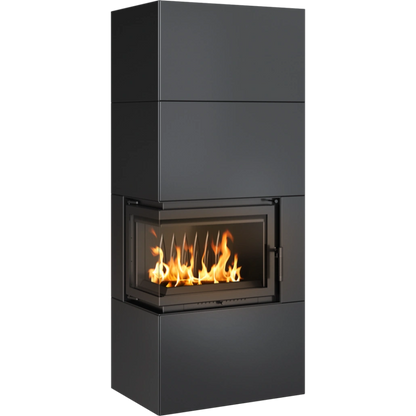 SIMPLE BOX stanga negru - semineu complet