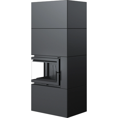 SIMPLE BOX stanga negru - semineu complet