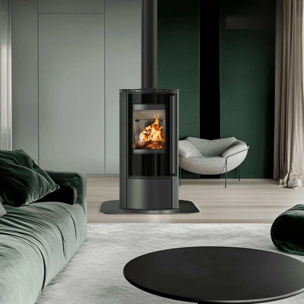 Soba Erik 5.5kW ceramica Serpentino - maner lemn